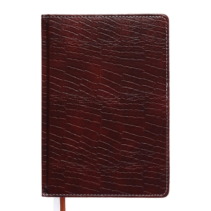 Ежедневник датированный 2024 года, А5, 176 листов, Attomex.Croco, обложка искусственная кожа, ляссе, блок 70 г/м2, коричневый