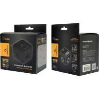 Сетевой фильтр Cablexpert Cube CUBE-3-CU3-B-1.5, 3р, 10А, 1xType-C PD, 3xUSB,1.5м, ур.защ.4+ 1030904