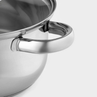 Кастрюля с крышкой из нержавеющей стали Доляна &laquo;Классика&raquo;, 1,5 л, d=17,5 см, капульное дно
