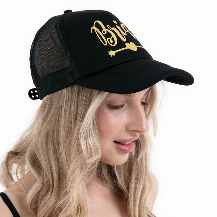 Кепка для девичника Bride, цвет чёрный, карнавальный аксессуар