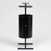 Урна уличная &laquo;Космос&raquo; 21 л, 32 х 82,5 х 28,5 см, черная, бак 0,6 мм