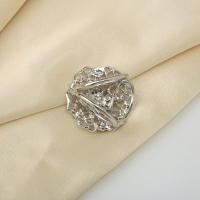 Кольцо для платка &laquo;Ажур&raquo; цветы, цвет белый в серебре