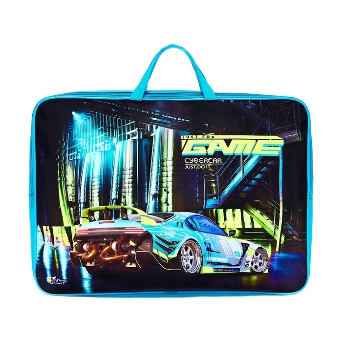 Папка для чертежей и рисунков А3, 470 х 350 х 75 мм, с ручками, текстильная, ПМД 3-20-4 Game auto (ручки-тесьма) 71729