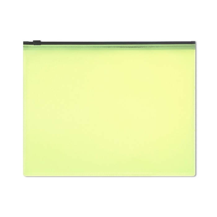 Набор папок-конверт на ZIP-молнии А4, 150 мкм, Calligrata Neon, c черной молнией, полупрозрачные, неон, 12 штук, микс