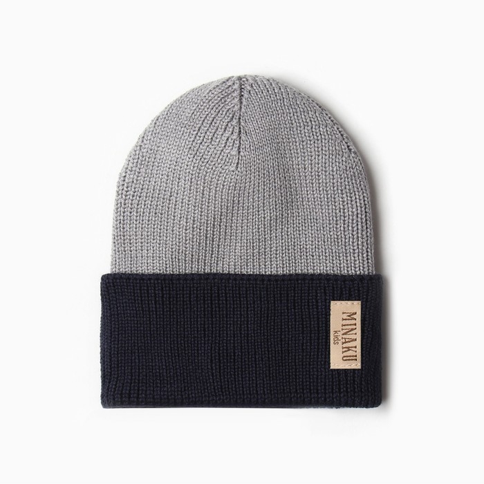 Шапка детская MINAKU р-р 50-52, цвет серый/синий Шапка детская MINAKU р-р 50-52, цвет серый/синий