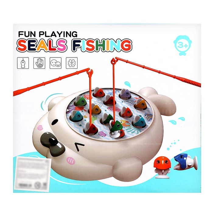 Рыбалка магнитная &laquo;Тюлень&raquo;, 12 рыбок, 2 удочки