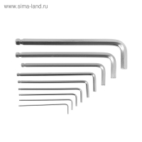 Набор ключей шестигранных ТУНДРА, удлиненных с шаром, CrV, 1.5 - 10 мм, 9 шт.
