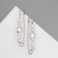 Серьги с жемчугом &laquo;Бусина&raquo; союз, булавка, цвет серебро