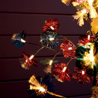 Светодиодное дерево &laquo;Неоновые цветы&raquo; 1.5 м, 80 LED, постоянное свечение, 220 В, свечение тёплое белое