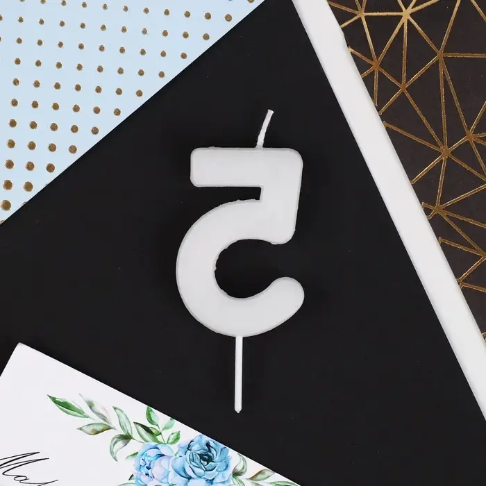 Свеча для торта, цифра &laquo;5&raquo;, 5,5 х 8 см