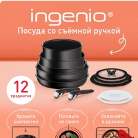 Набор посуды со съемной ручкой Ingenio Exception Noir