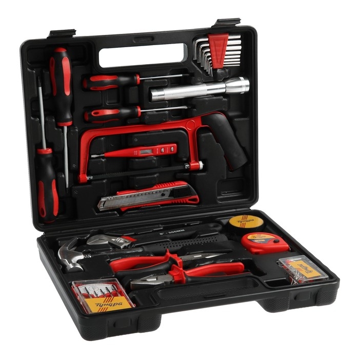 Набор инструментов в кейсе ТУНДРА "23 ФЕВРАЛЯ", в подарочной упаковке, 31 предмет
