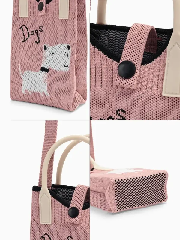 Сумка подр Пес, 12*4*17, отд на кнопке, дл ремень, розовый