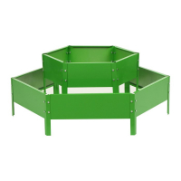 Клумба оцинкованная, 2 яруса, d=60&ndash;80 см, высота бортика 30 см, ярко-зелёная, Greengo