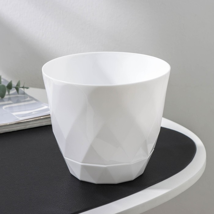 Горшок для цветов с поддоном Laurel, 1,3 л, d=14,5 см, h=12,5 см, пластиковый, белый Горшок для цветов с поддоном Laurel, 1,3 л, d=14,5 см, h=12,5 см, пластиковый, белый