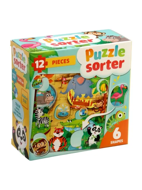 Sorter puzzle 12pcs, 6 shapes