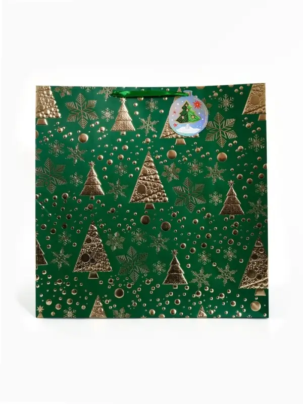 Подарочный пакет &laquo;Новогодний&raquo;, зелёный 40 &times; 40 &times; 40 см