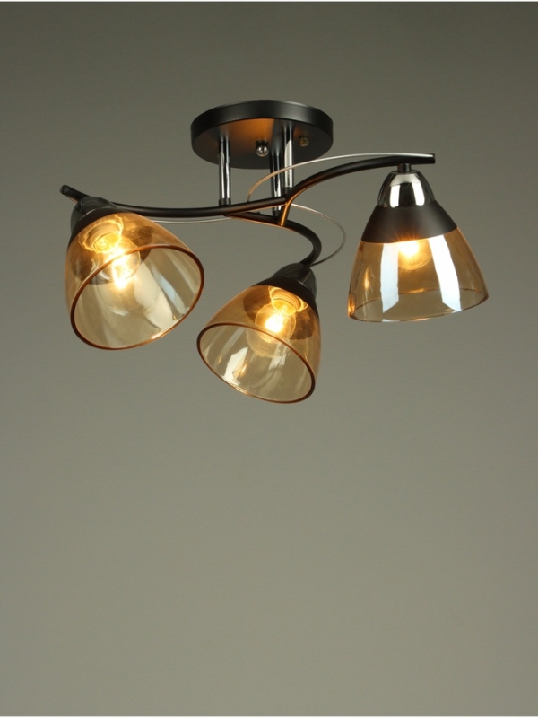 Люстра "Ирида" 3хЕ27 40Вт черно-хромовый 44х44х24 см