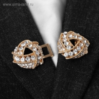 Зажим для кардигана &laquo;Бермуды&raquo;, цвет белый в золоте