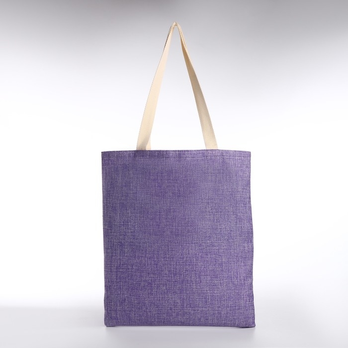 Шопер без застёжки, из текстиля, цвет сиреневый Шопер без застёжки, из текстиля, цвет сиреневый