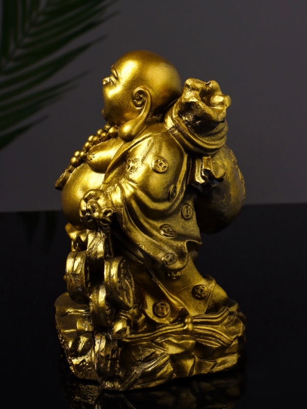 Статуэтка Статуэтка "Хотей приносит удачу и богатство" 14 см, цвет золото