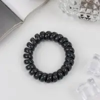 Резинка для волос пружинка "Ночка" точка, чёрно-белый