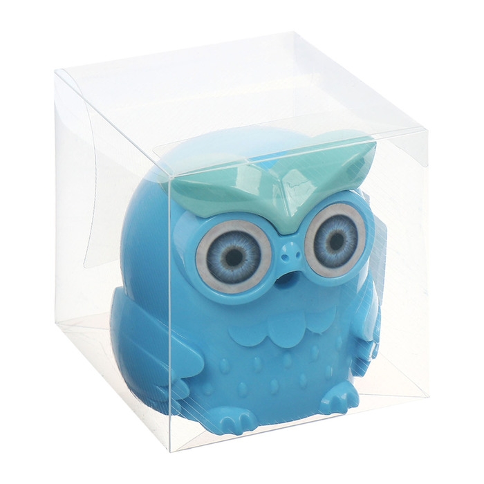 Точилка механическая с контейнером Сова Синяя