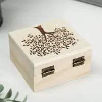 Шкатулка дерево для росписи "Дерево" 10х10х5 см