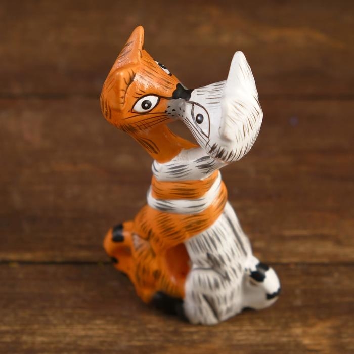 Сувенир дерево "Целующиеся коты" 13х3,5х7 см