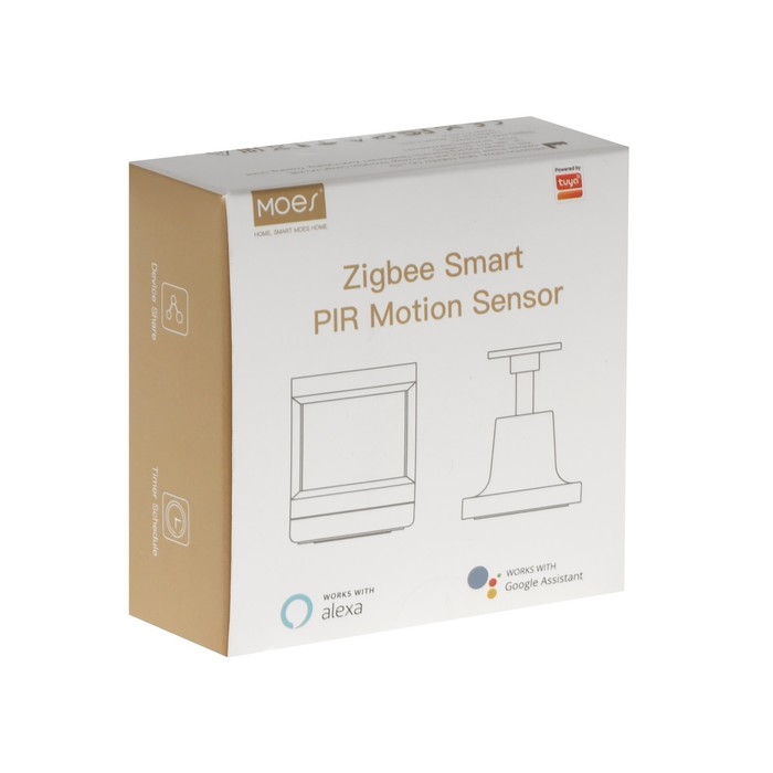 Датчик движения MOES ZB-IS, Zigbee, ИК, угол 150&deg;, Push-уведомления, до 7м, CR2450