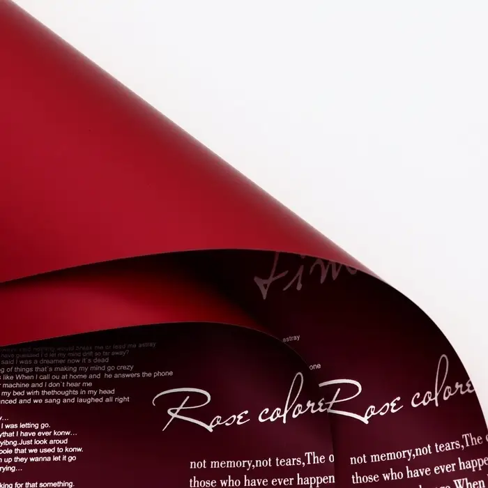 Пленка матовая для цветов &laquo;Новости Love&raquo;, бургунди/вишня, 60&times;60 см