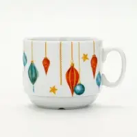 Чайная пара новогодняя &laquo;С Новым годом! Новогодние игрушки&raquo;, 220 мл, кружка, блюдце