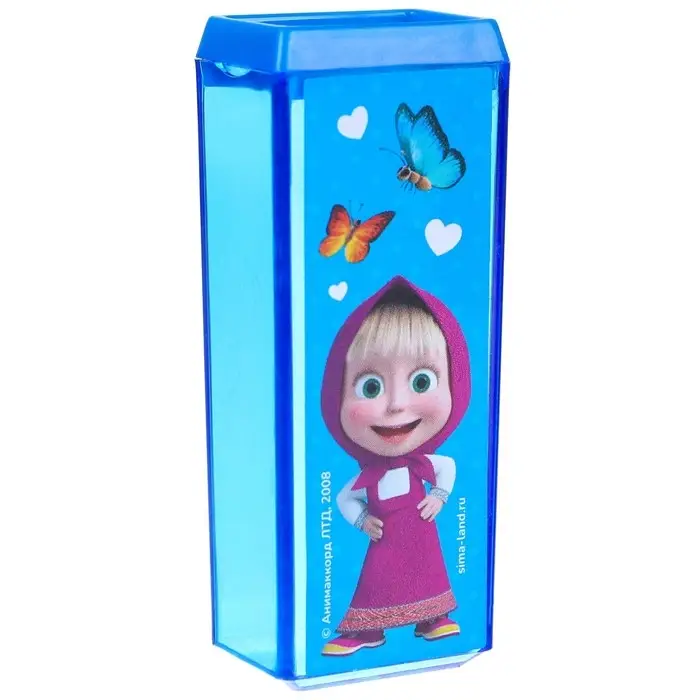 Точилка пластиковая прямоугольная, &laquo;Маша и медведь&raquo;