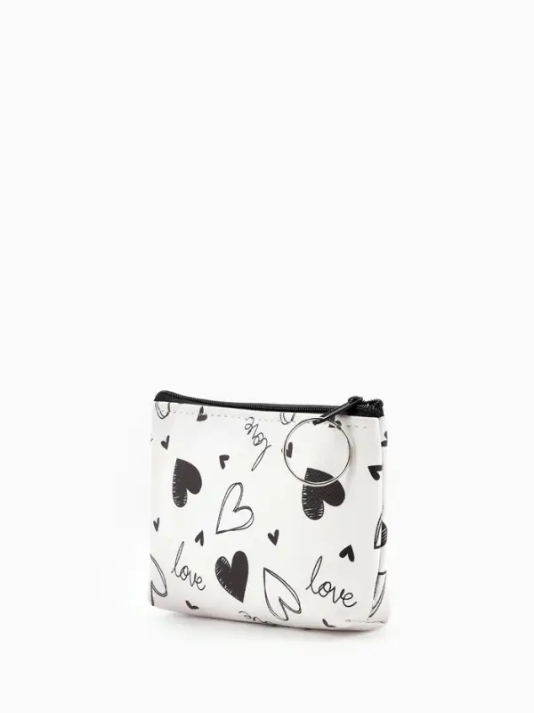 Кошелек жен 13-01-01 Июнь2504, 11*3,5*8,5 см, отд на молнии, белый-черный