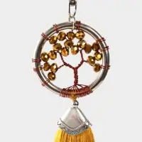 Брелок ловец снов "Древо жизни" 19 см, цв. золотистый