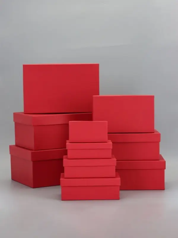 Набор коробок 10 в 1 "Красный" 30 х19 х 12 - 12 х 6,5 х 4 см