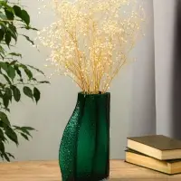 Ваза стекло настольная "Дженис" 25х12х8 см, зелёный