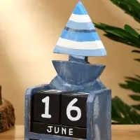 Календарь настольный &laquo;Кораблик&raquo;, 11&times;5.5&times;19 см, дерево, синий