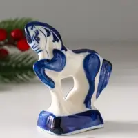 Сувенир "Конь  Щеголь", 9х5 см, гжель