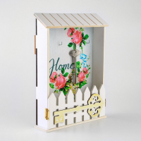 Ключница настенная &laquo;Home&raquo;, цветы, 22,5 х 30,5 х 5,7 см.