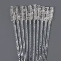 Щёточки для бровей и ресниц, набор - 10 шт., 9.5 см, прозрачная