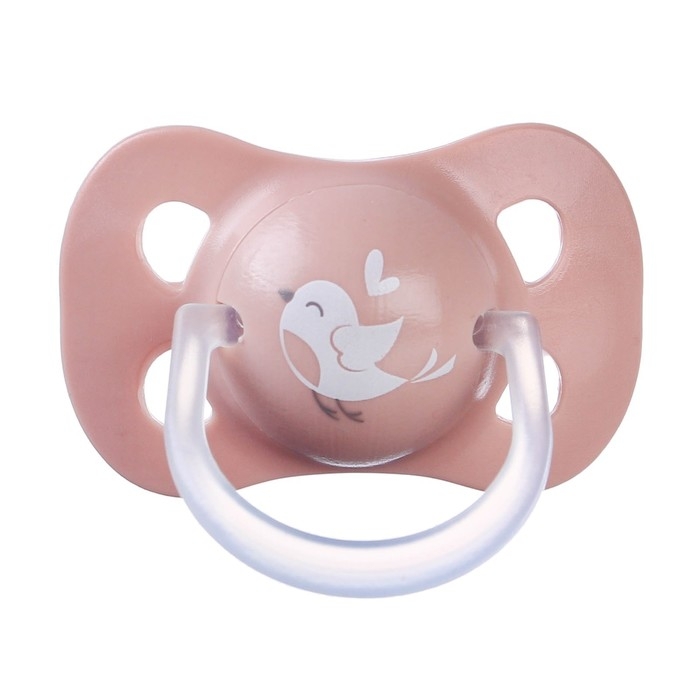 Соска - пустышка латексная классическая &laquo;Птичка&raquo;, от 0 мес., цвет розовый