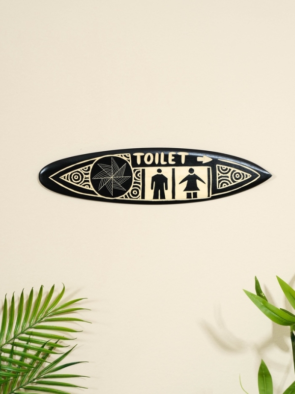 Панно Панно "Доска для сёрфа "Туалет" дерево 40х11 см