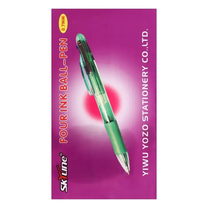 Ручка шариковая многоцветная, автоматическая, 4 цвета, МИКС