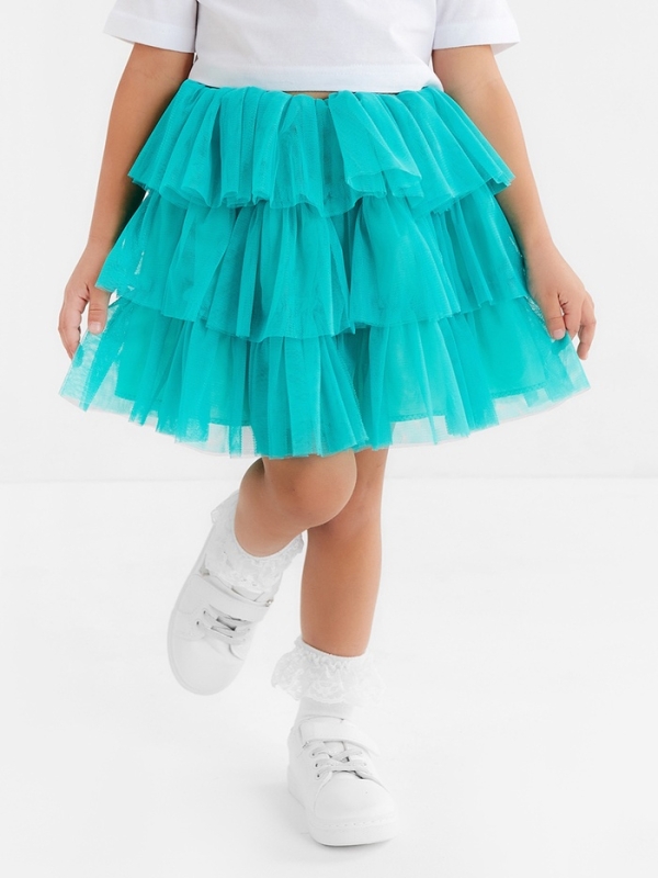 Юбка детская KAFTAN, размер 28 (86-92 см), бирюзовый Юбка детская KAFTAN, размер 28 (86-92 см), бирюзовый