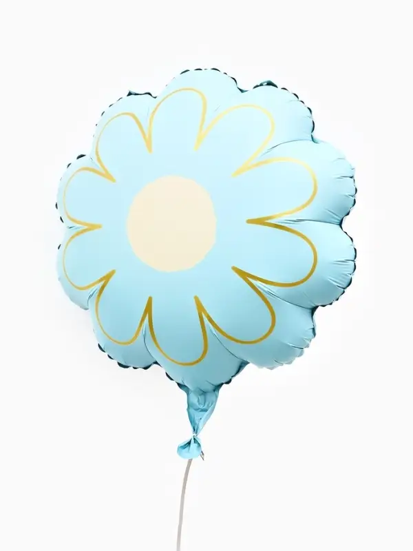 Воздушный шар фольгированный 21" "Ромашка" золотые лепестки, цвет  голубой сатин, набор 5 штук   109