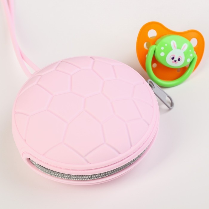 Контейнер для хранения и стерилизации сосок и пустышек, силиконовый, цвет розовый, бежевый