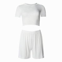 Комплект женский (футболка, шорты) MINAKU: Home collection цвет экрю, р-р 42