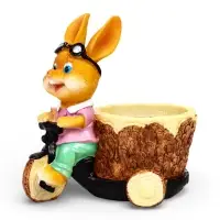 Фигурное кашпо 13 х 9 х 15см  "Заяц на велосипеде"