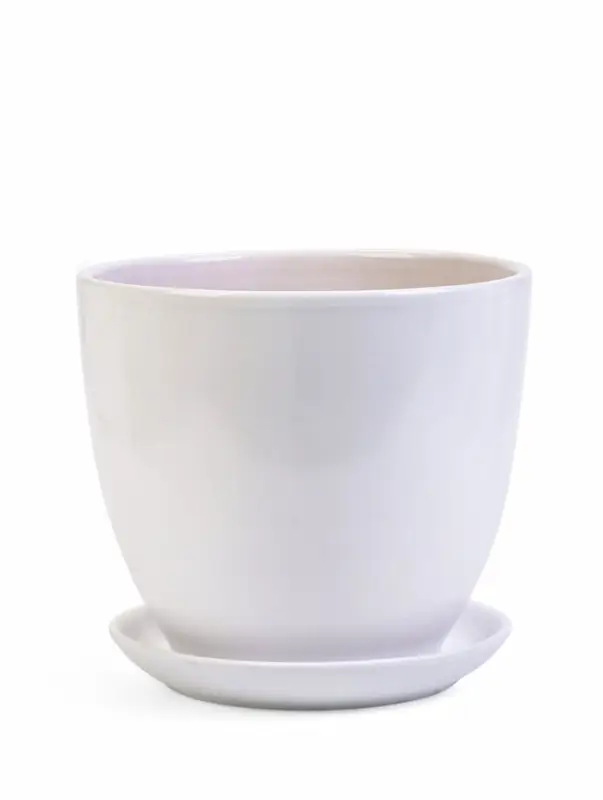 Набор горшков цветочный поддоном 4 шт 0,4 / 1 / 2,5 / 5 л керамика Птички бел